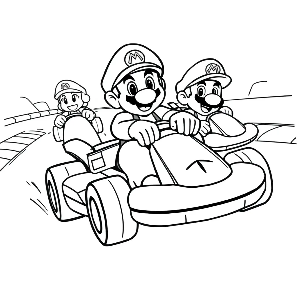 Mario Kart coloring page