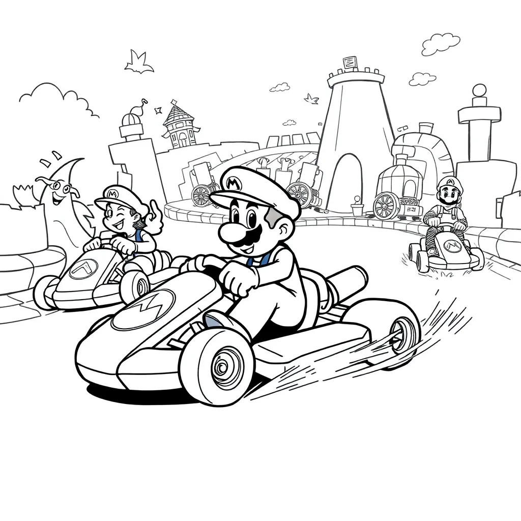 Mario Kart coloring page