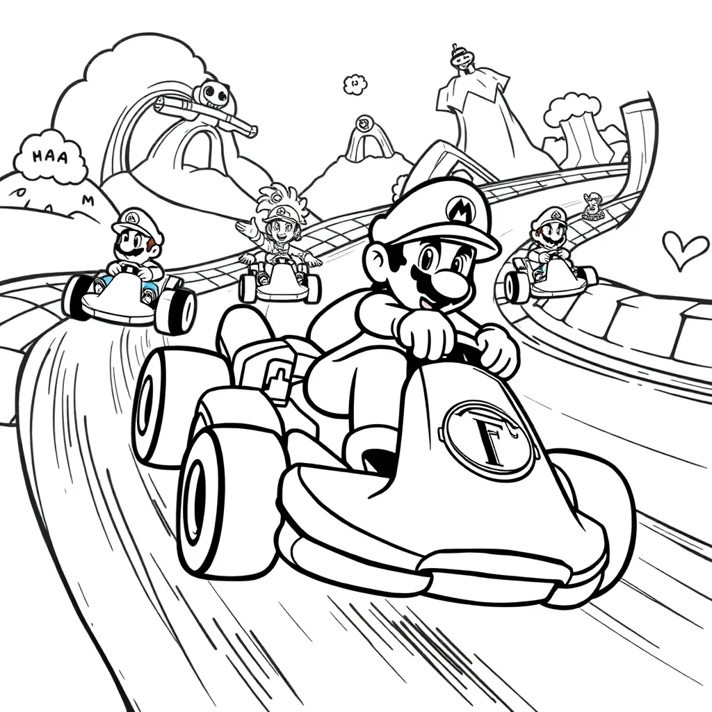 Mario Kart coloring page