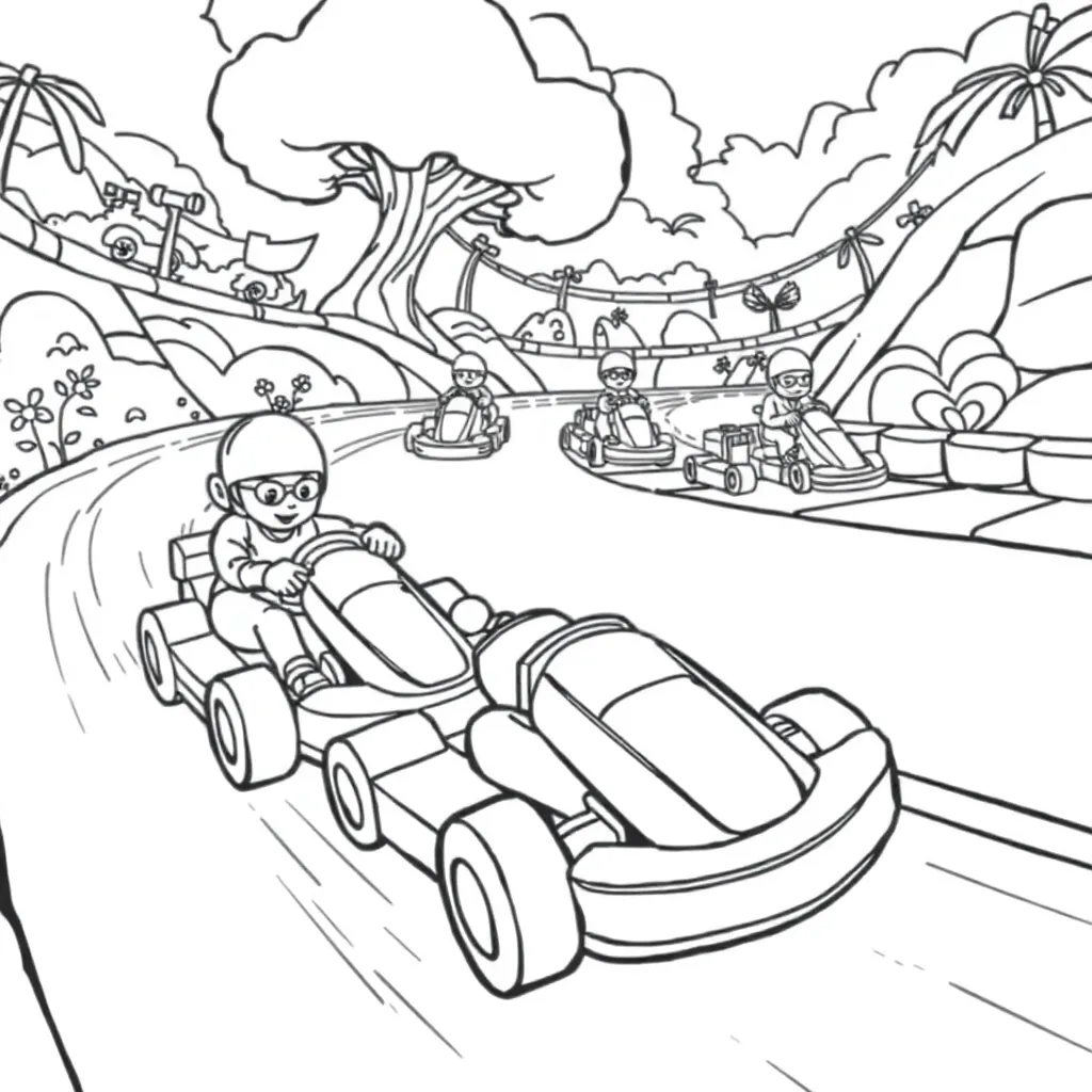 Mario Kart coloring page