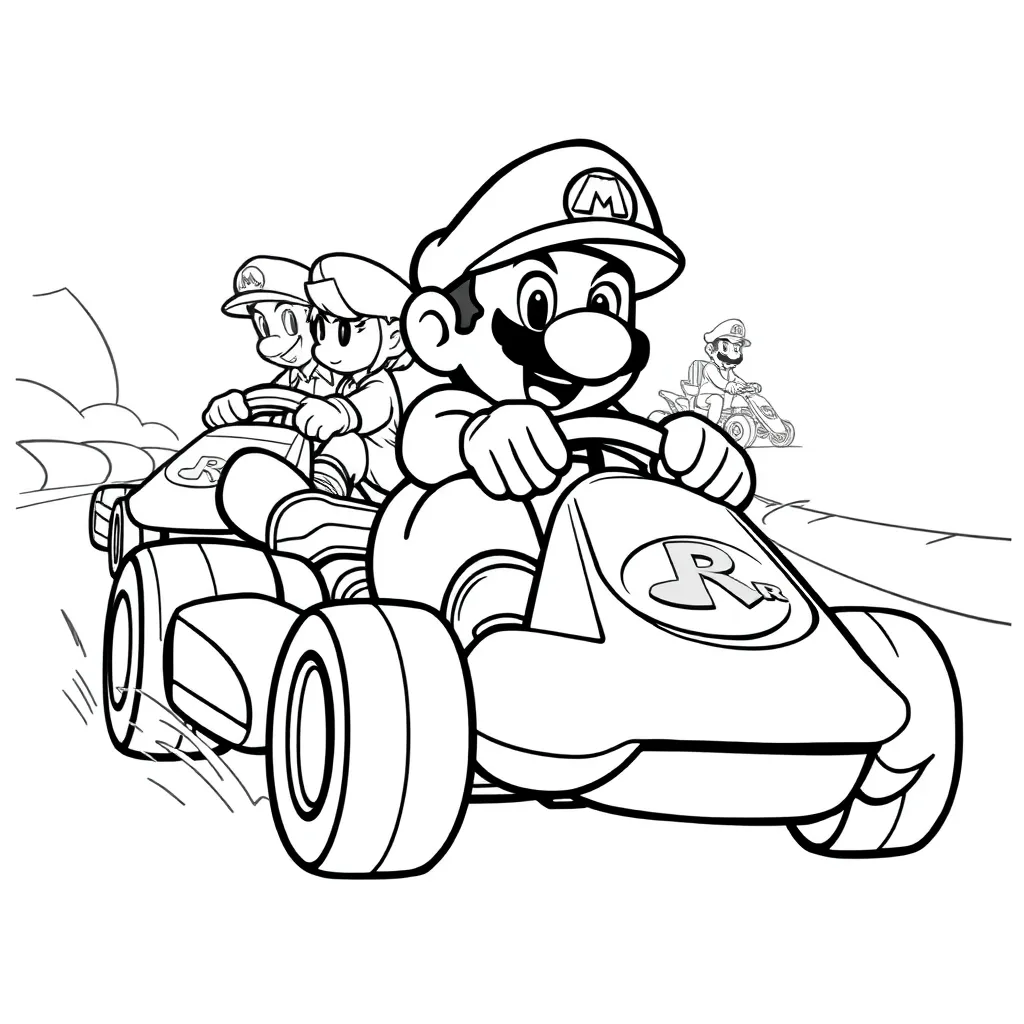 Mario Kart coloring page