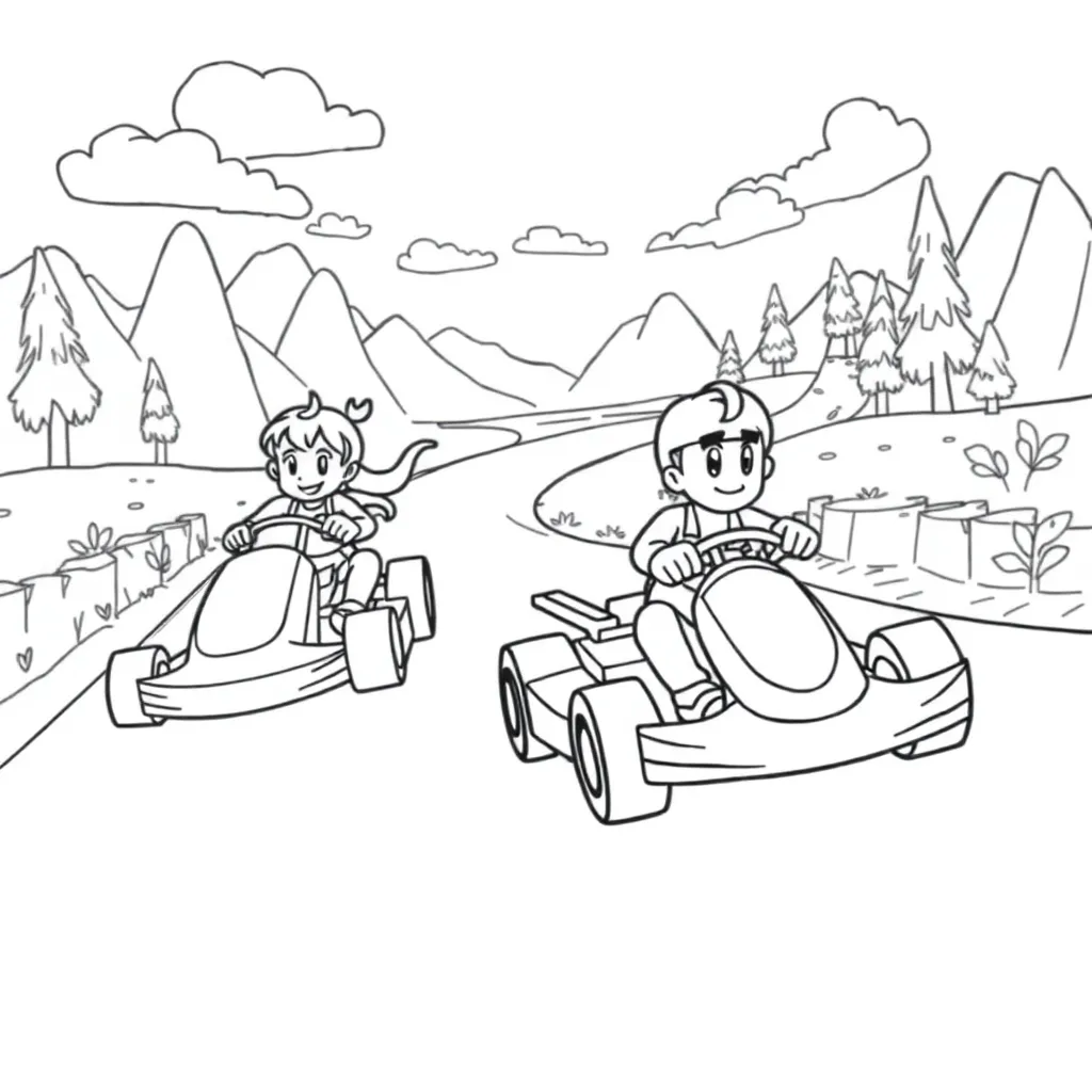Mario Kart coloring page