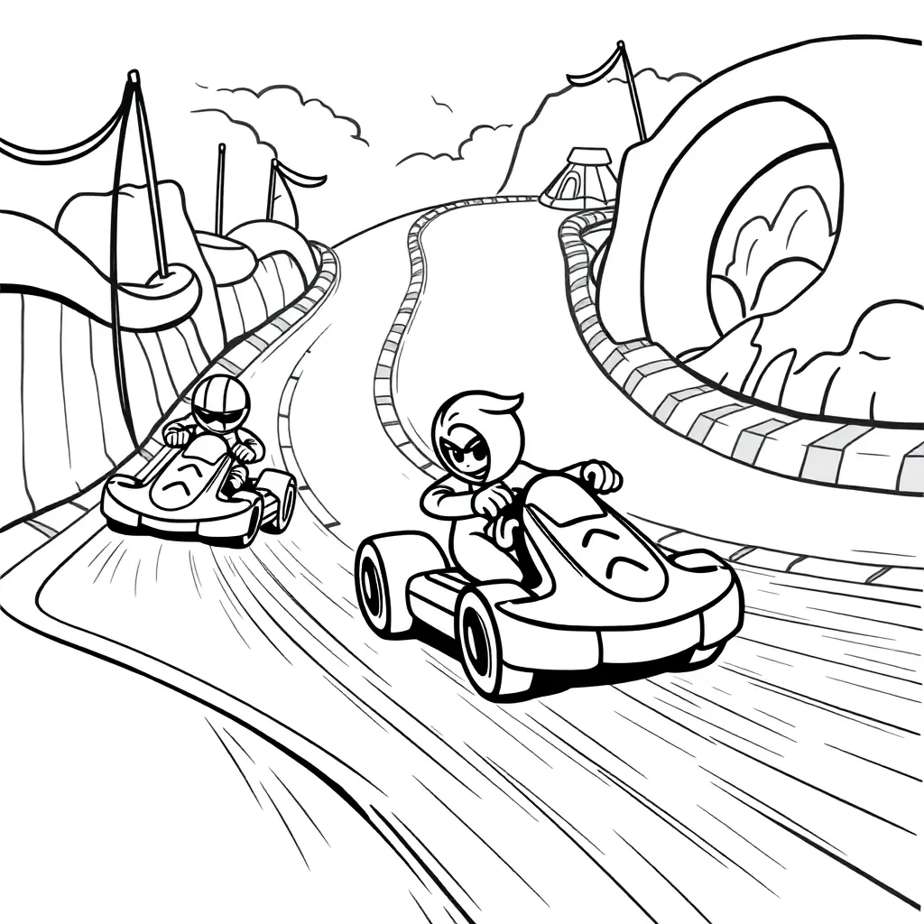 Mario Kart coloring page