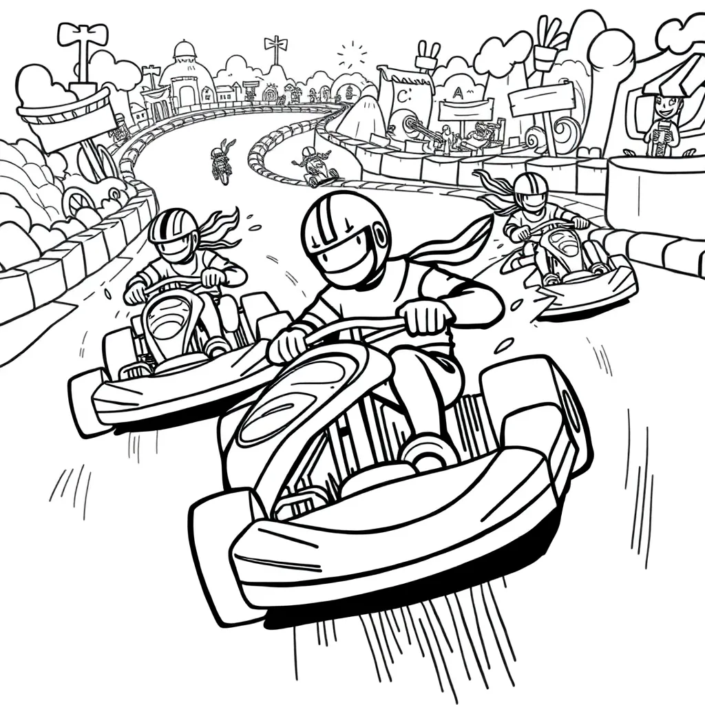 Mario Kart coloring page