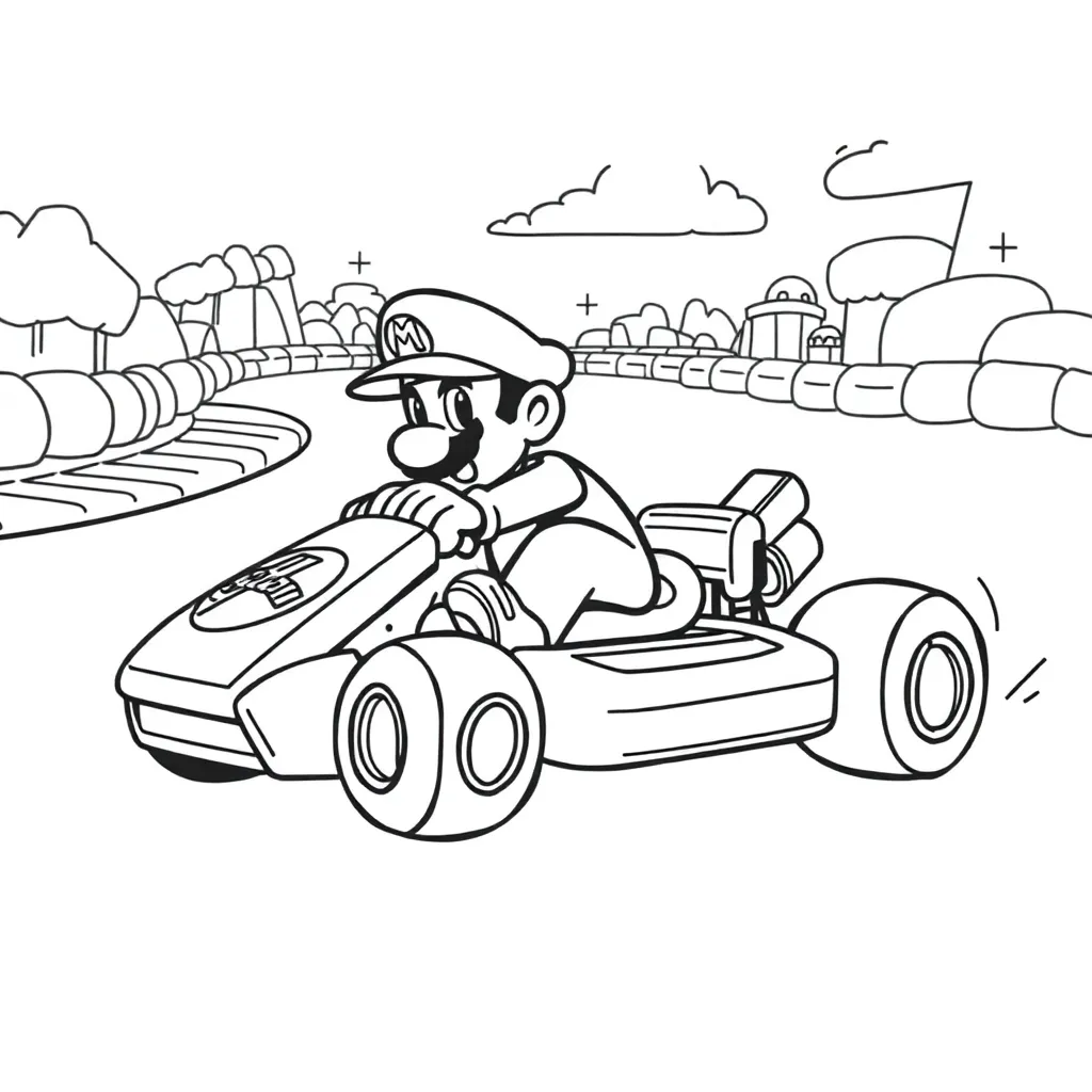 Mario Kart coloring page