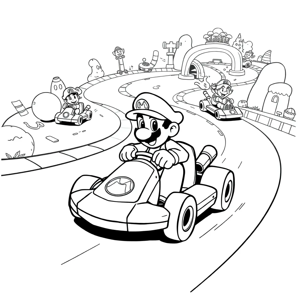 Mario Kart coloring page