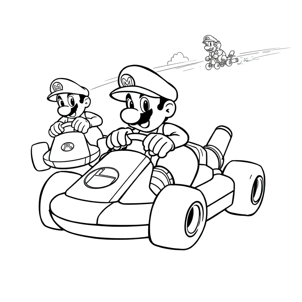Mario Kart coloring page