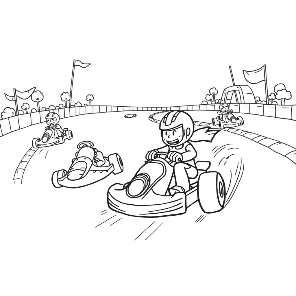 Mario Kart coloring page