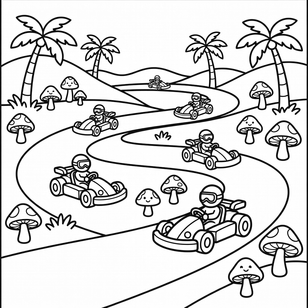 Mario Kart coloring page