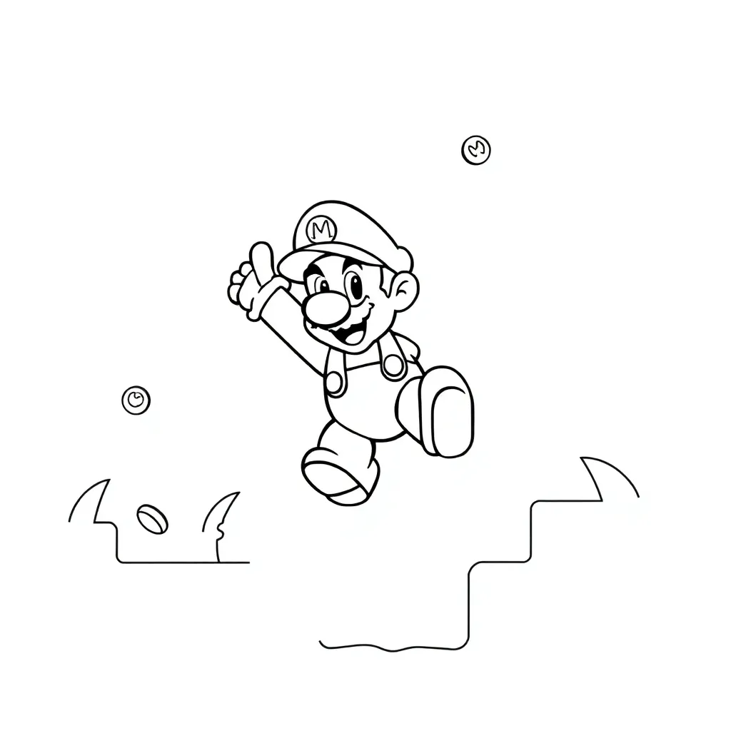 Mario coloring page
