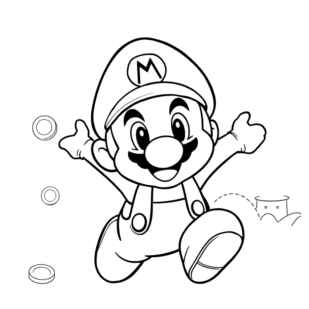 Mario coloring page