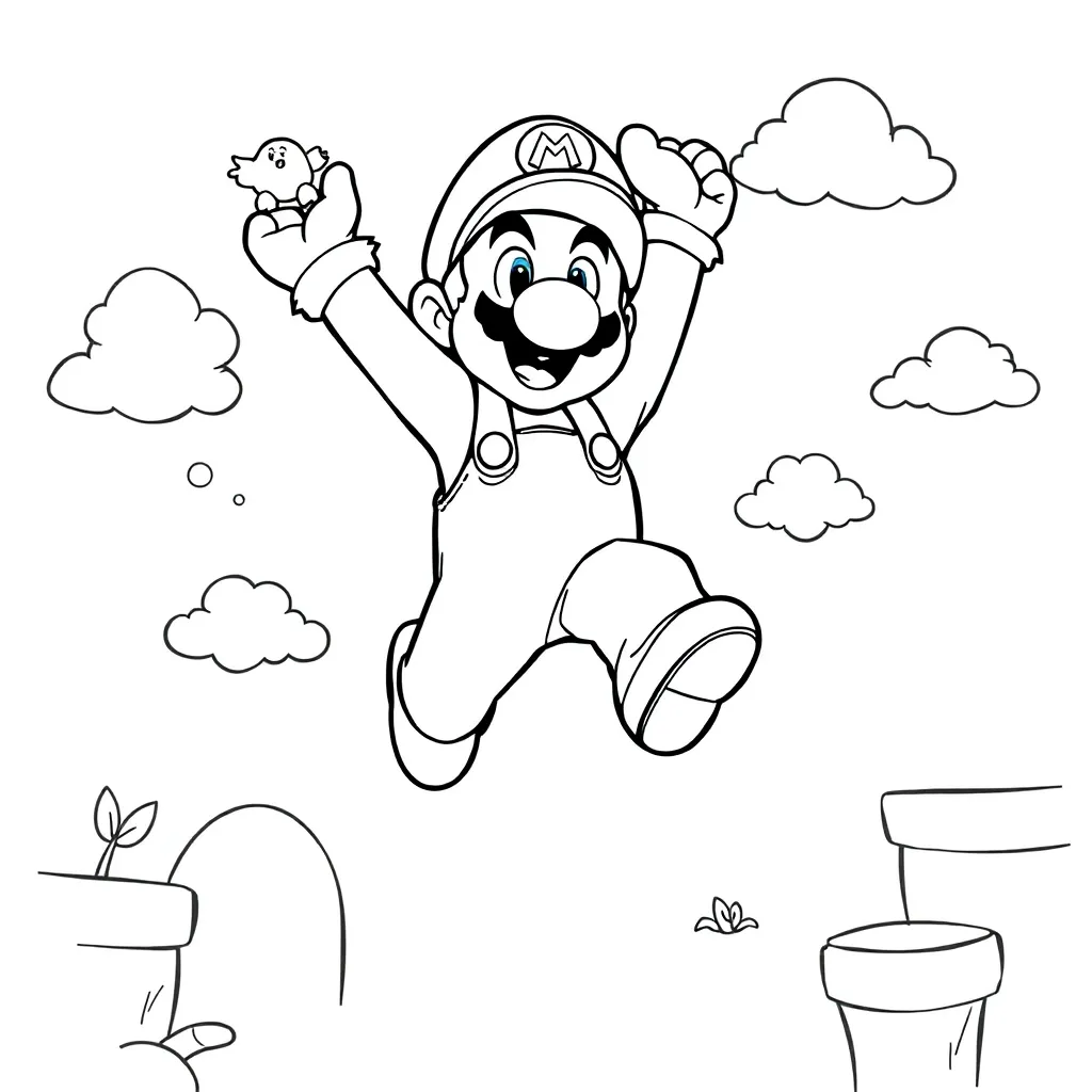 Mario coloring page