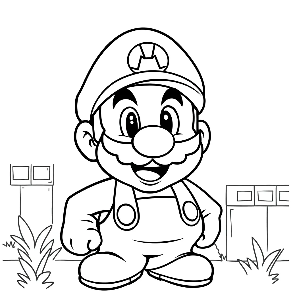 Mario coloring page