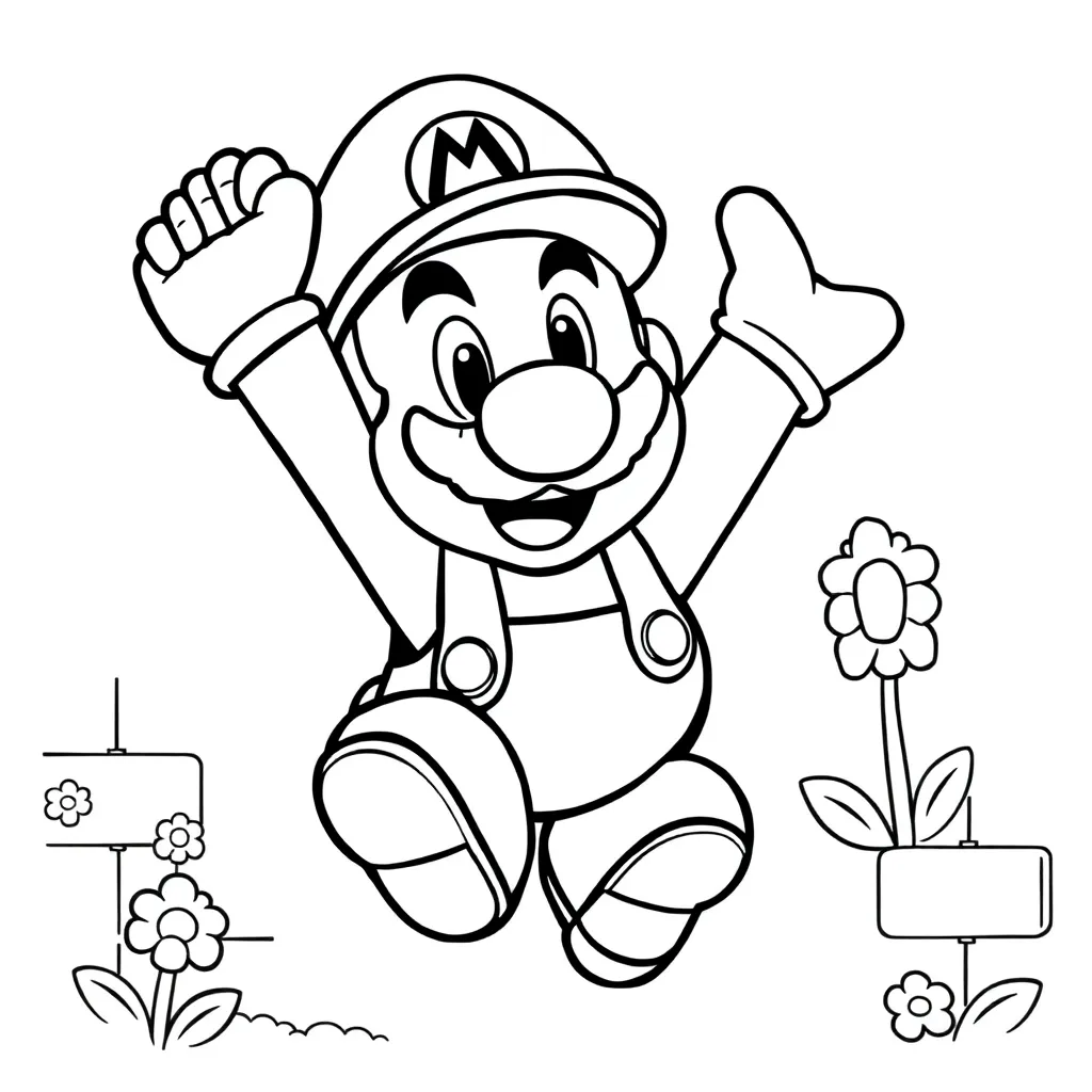 Mario coloring page