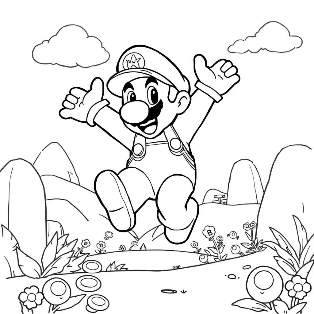 Mario coloring page