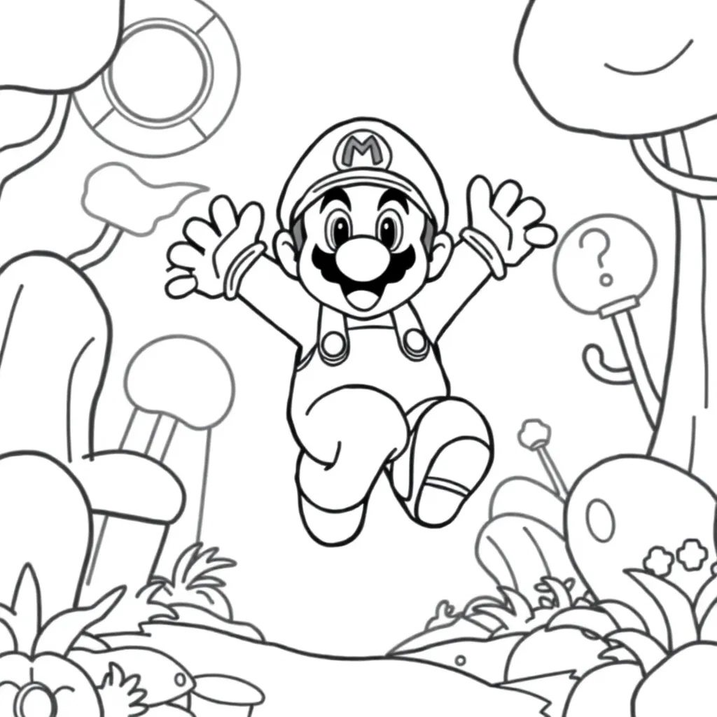 Mario coloring page