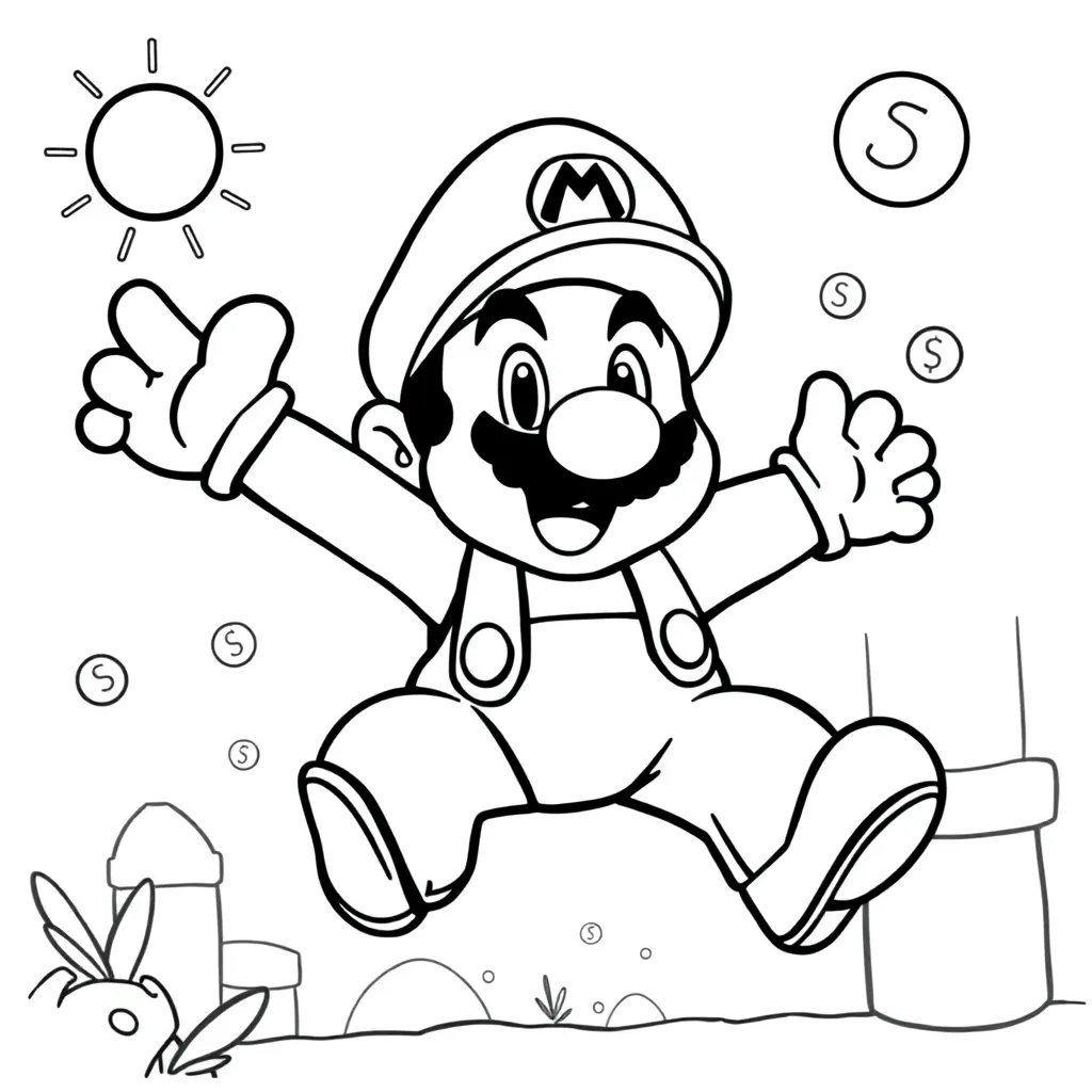 Mario coloring page