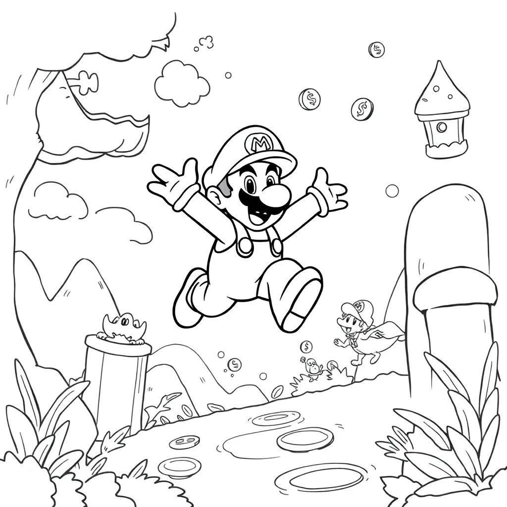Mario coloring page