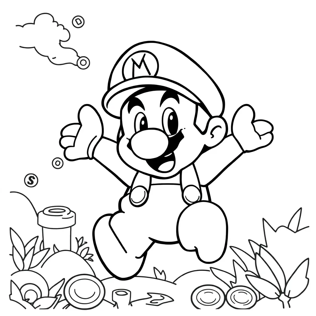 Mario coloring page