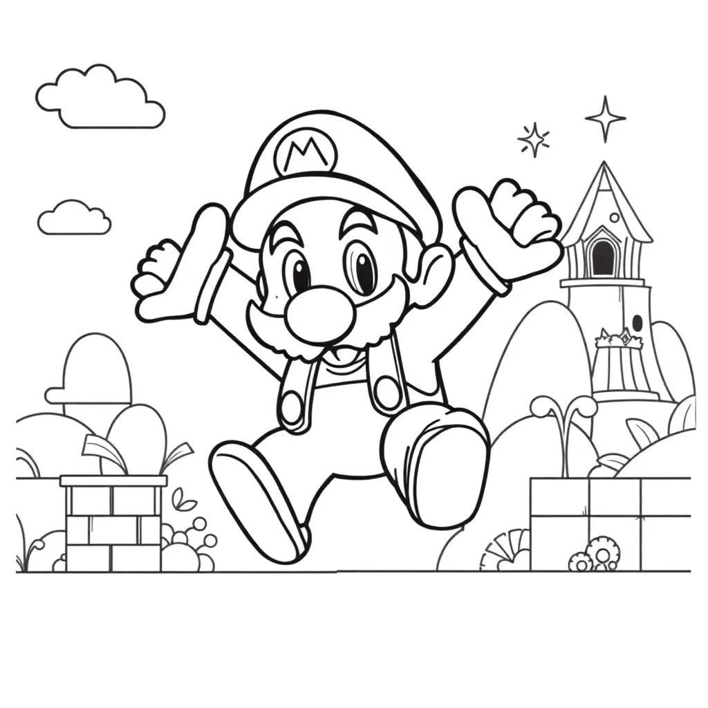 Mario coloring page
