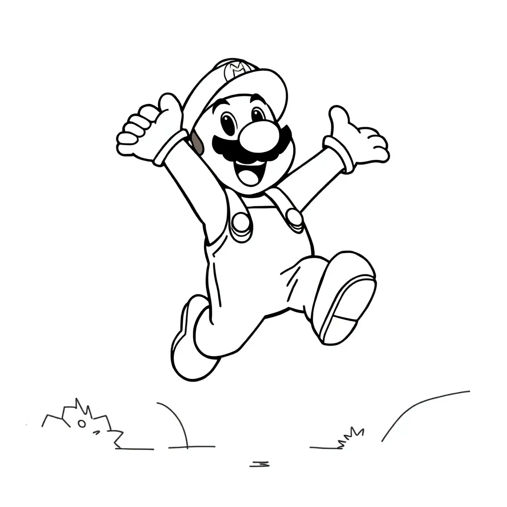 Mario coloring page