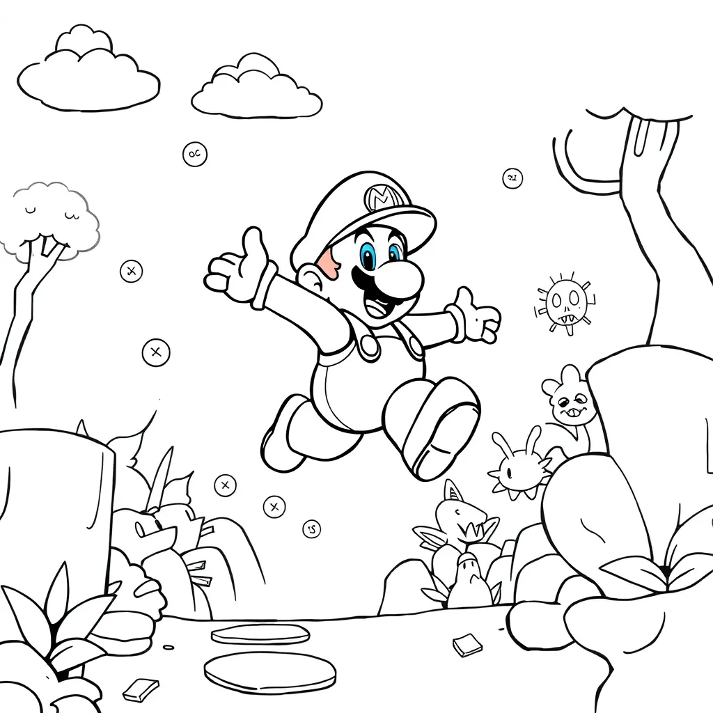 Mario coloring page