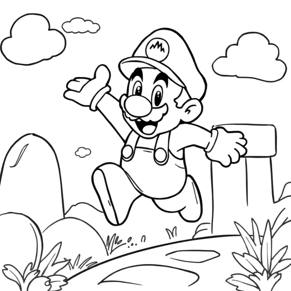 Mario coloring page