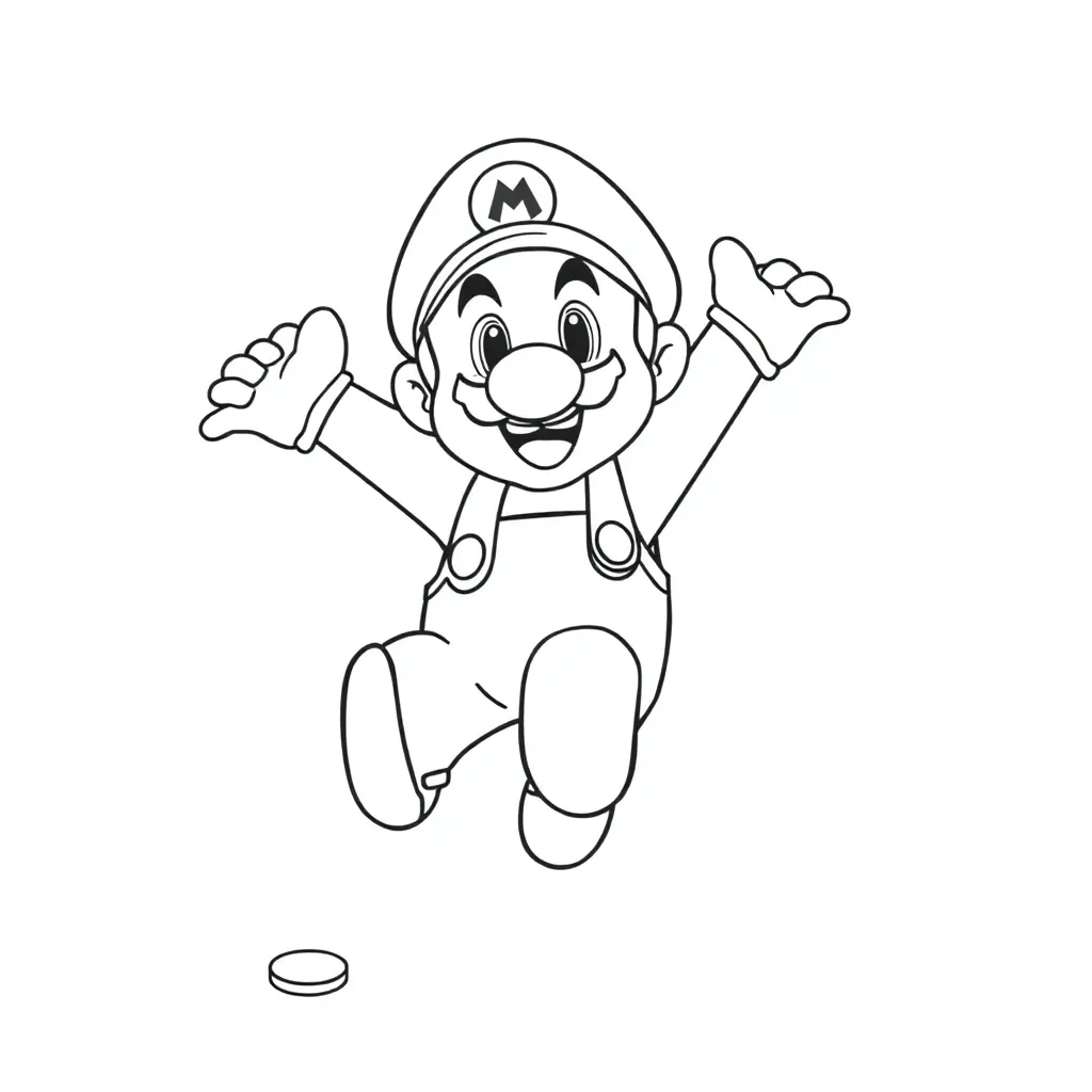 Mario coloring page