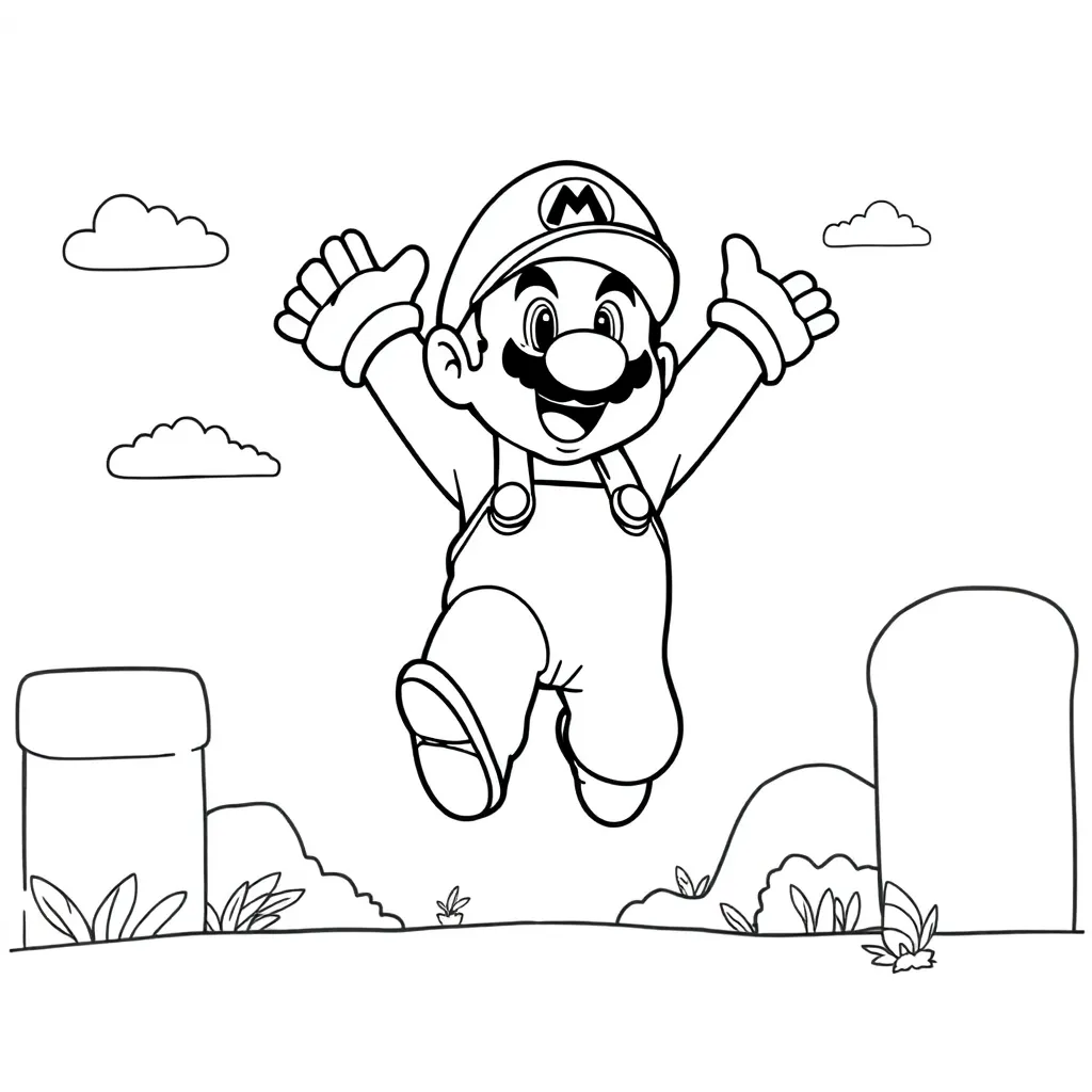 Mario coloring page