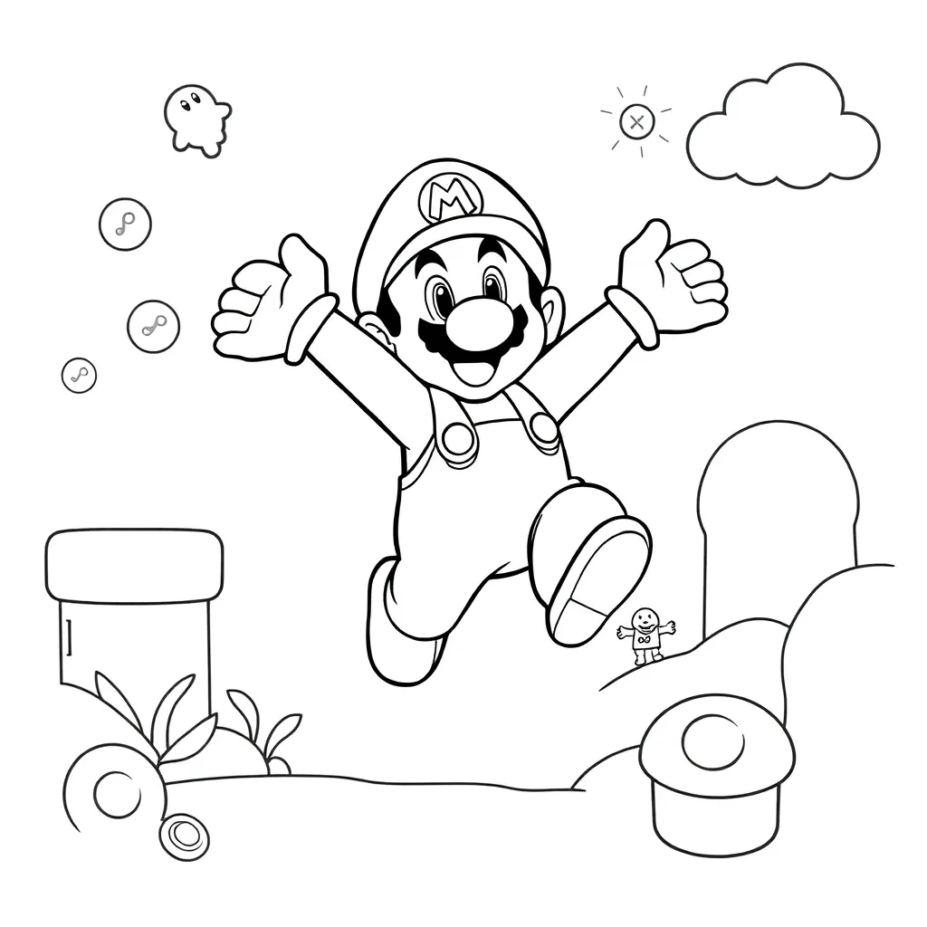 Mario coloring page