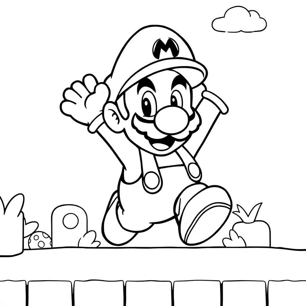 Mario coloring page