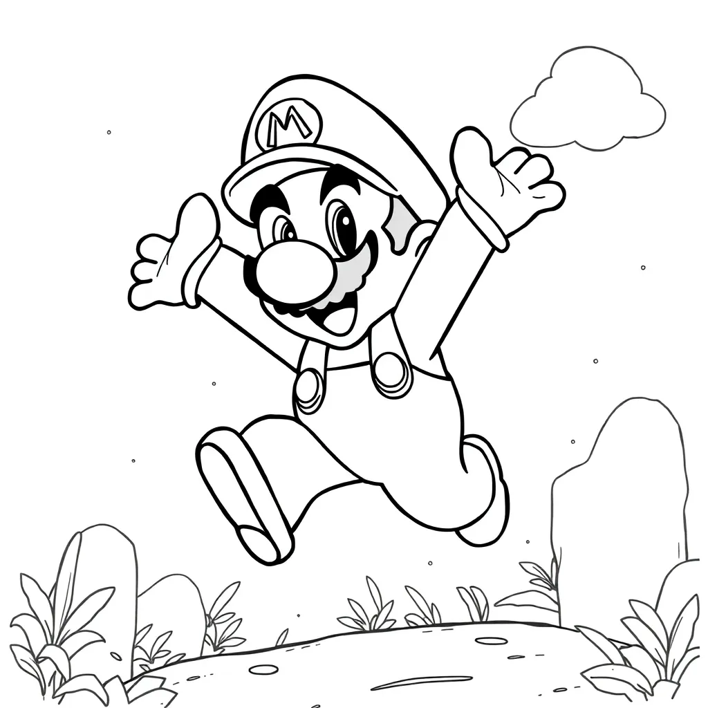 Mario coloring page