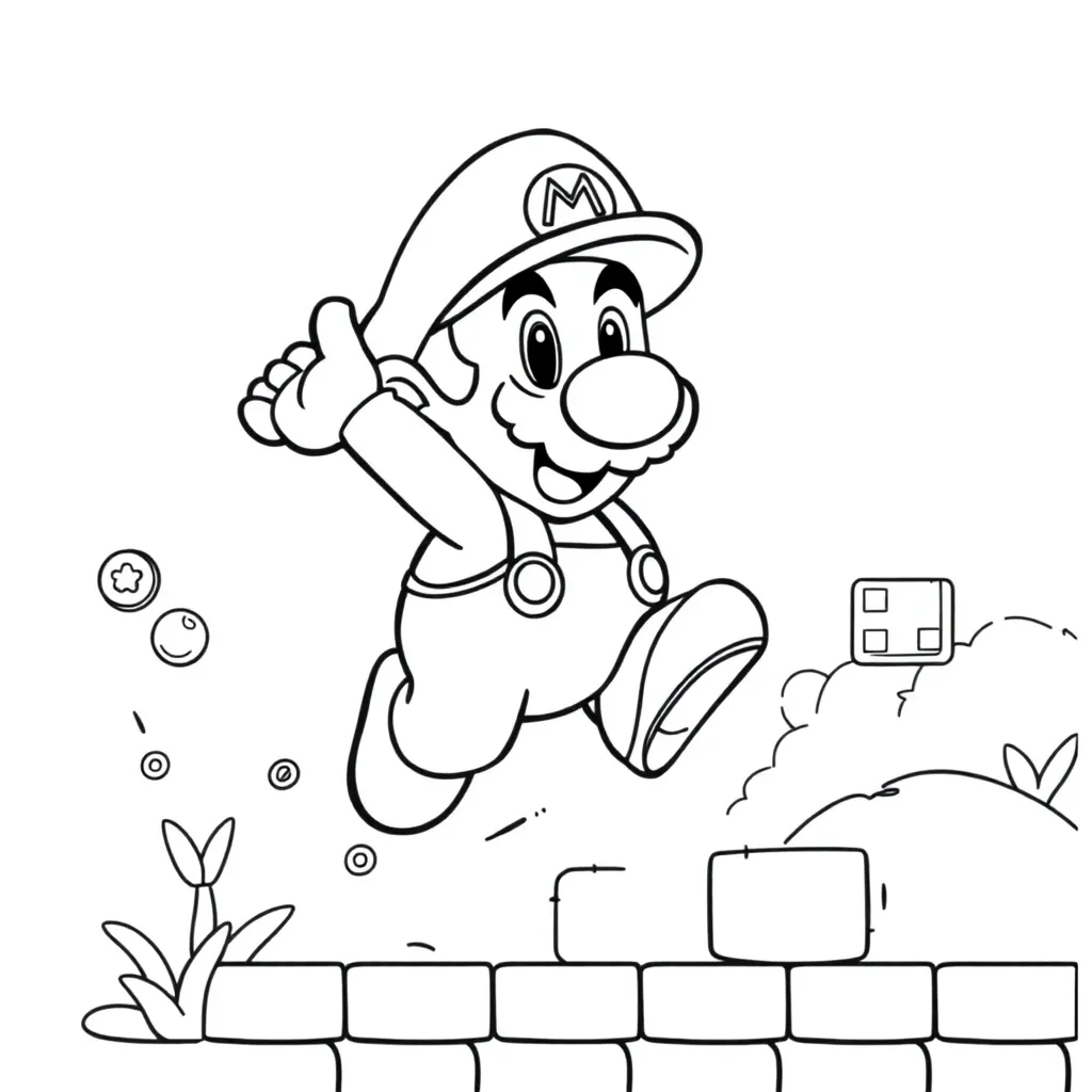 Mario coloring page