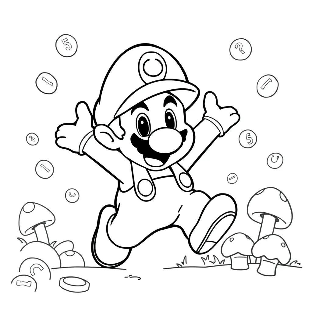 Mario coloring page