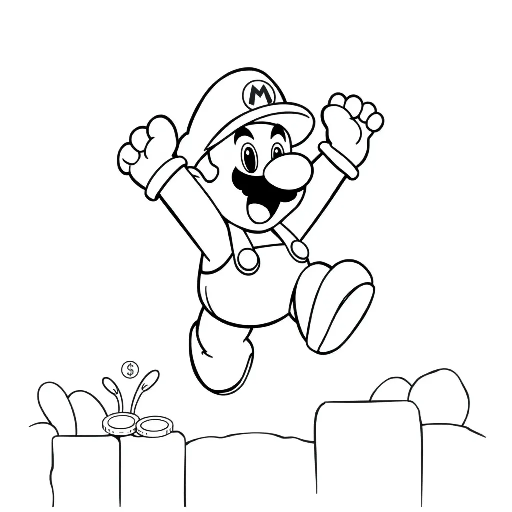 Mario coloring page