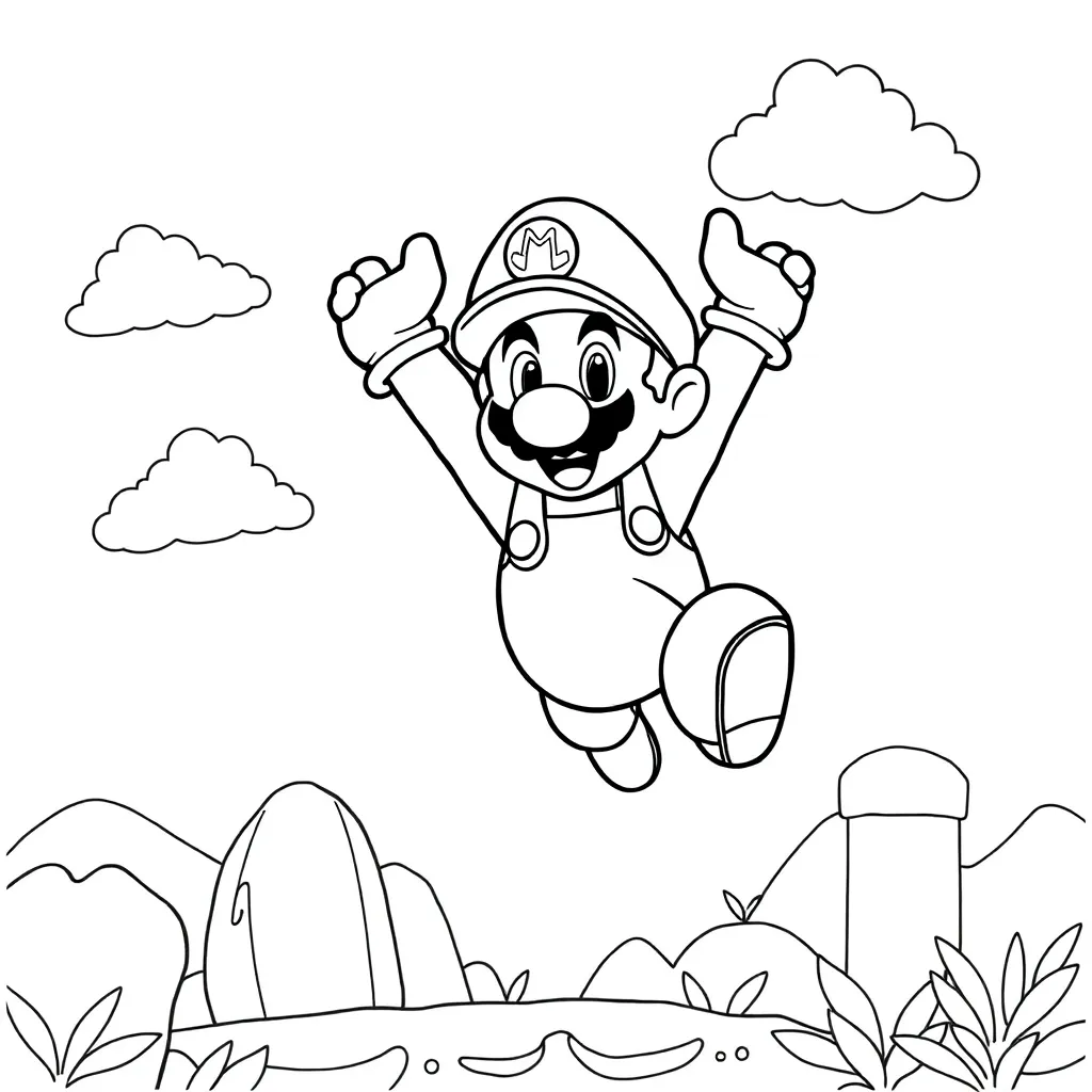 Mario coloring page