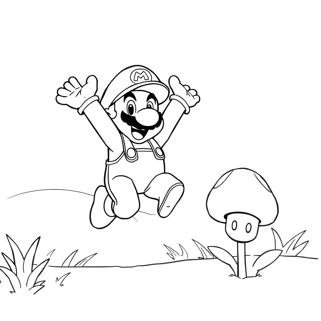 Mario coloring page