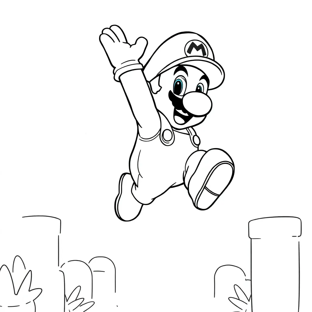 Mario coloring page