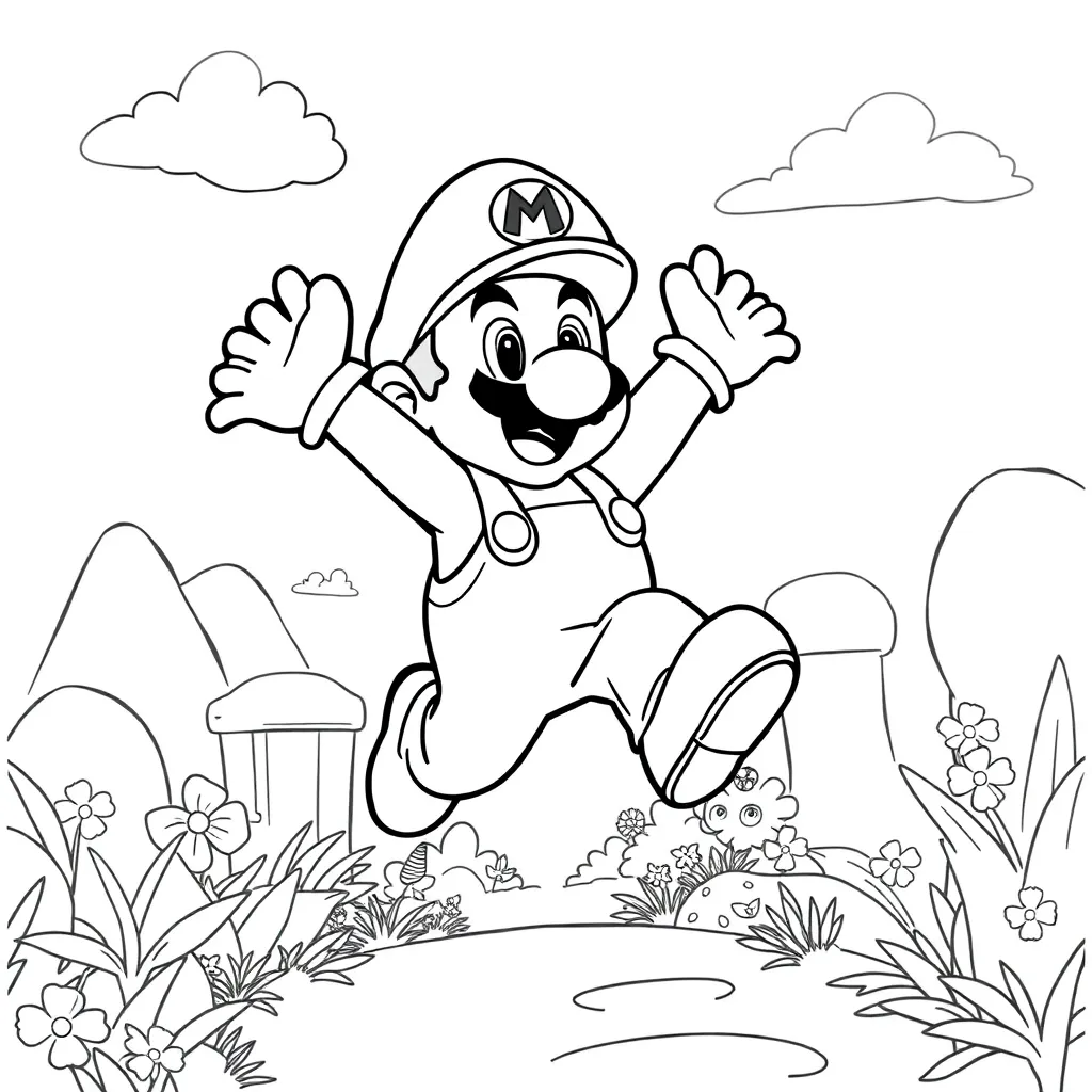 Mario coloring page