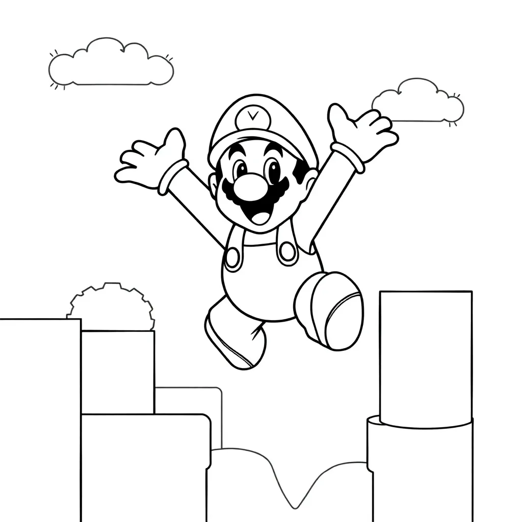 Mario coloring page