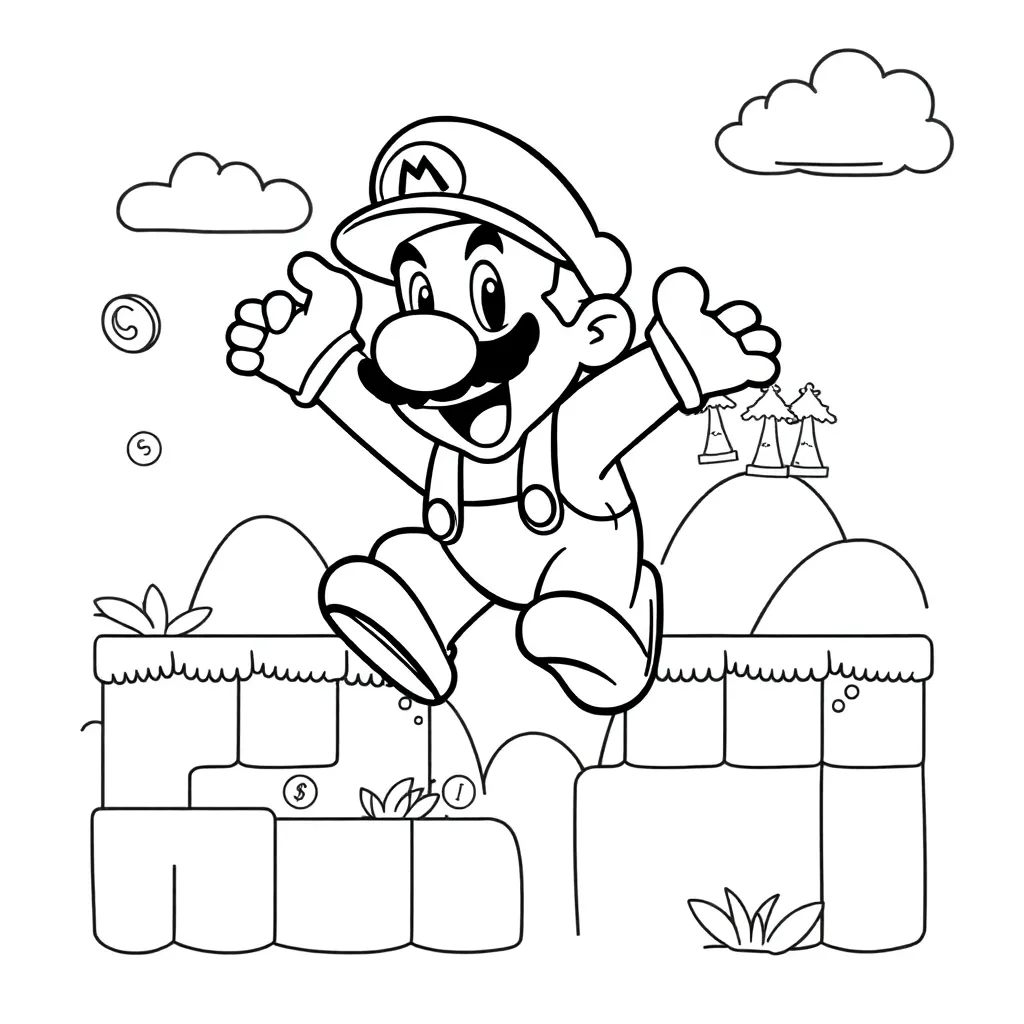 Mario coloring page
