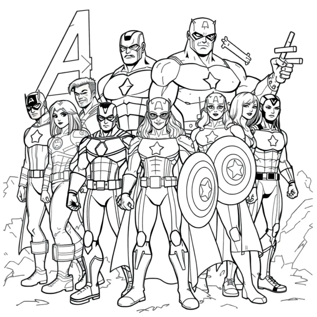 Marvel Avengers coloring page