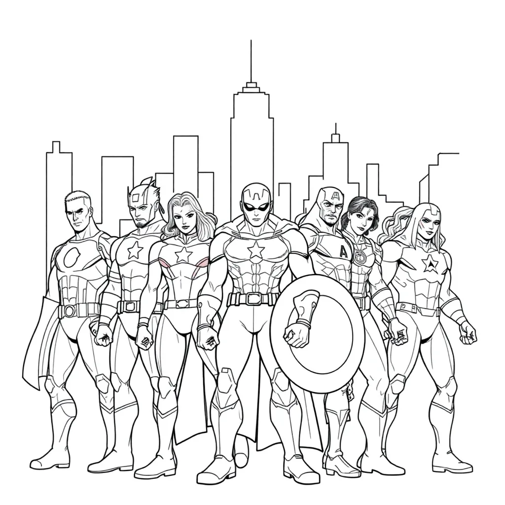 Marvel Avengers coloring page