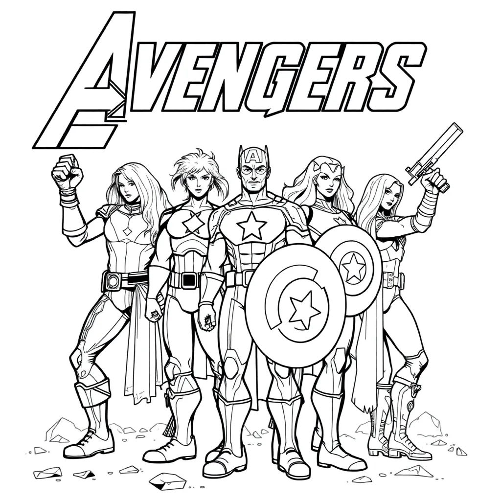 Marvel Avengers coloring page