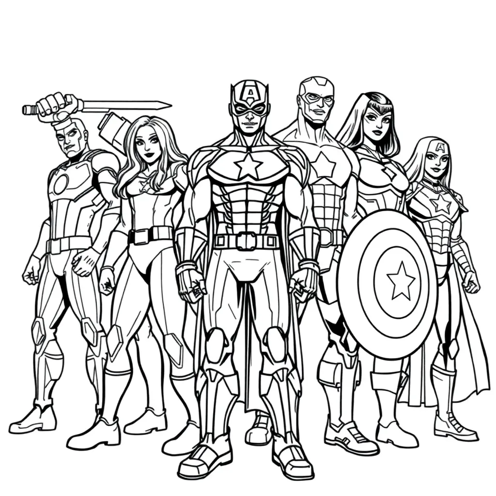 Marvel Avengers coloring page