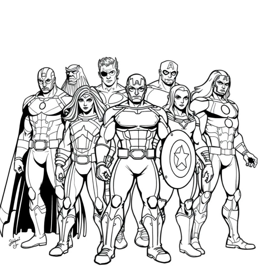 Marvel Avengers coloring page