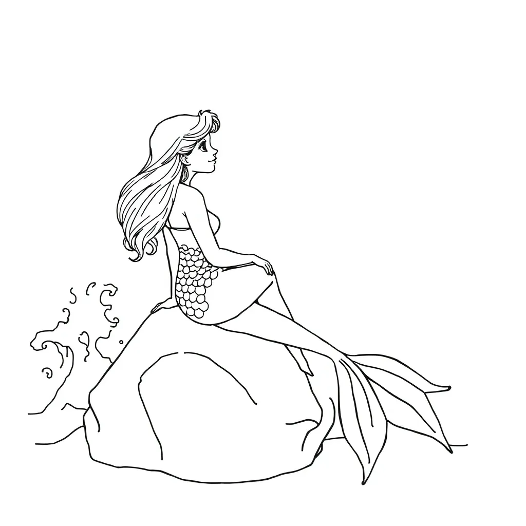 Mermaid coloring page
