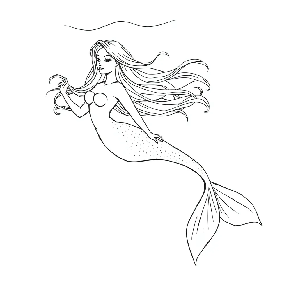 Mermaid coloring page