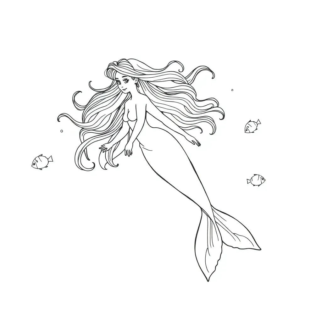 Mermaid coloring page