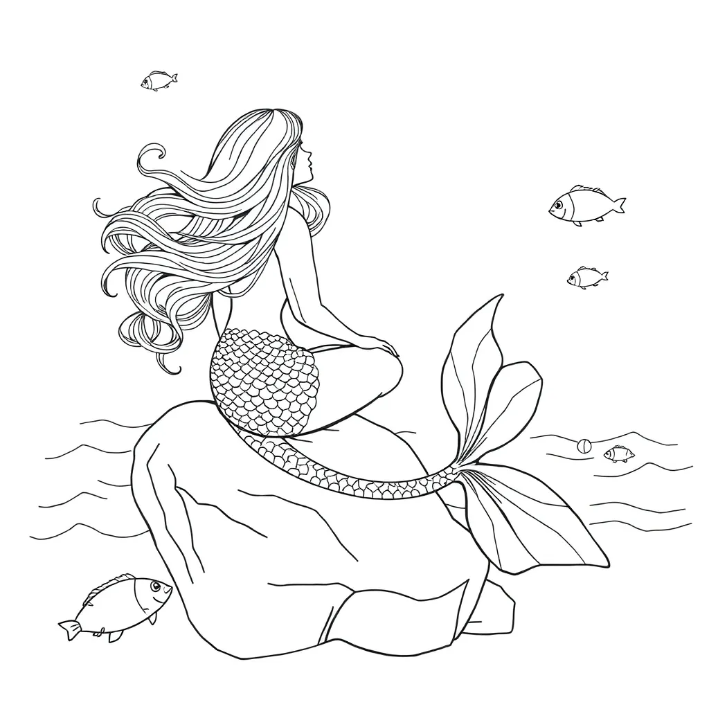 Mermaid coloring page